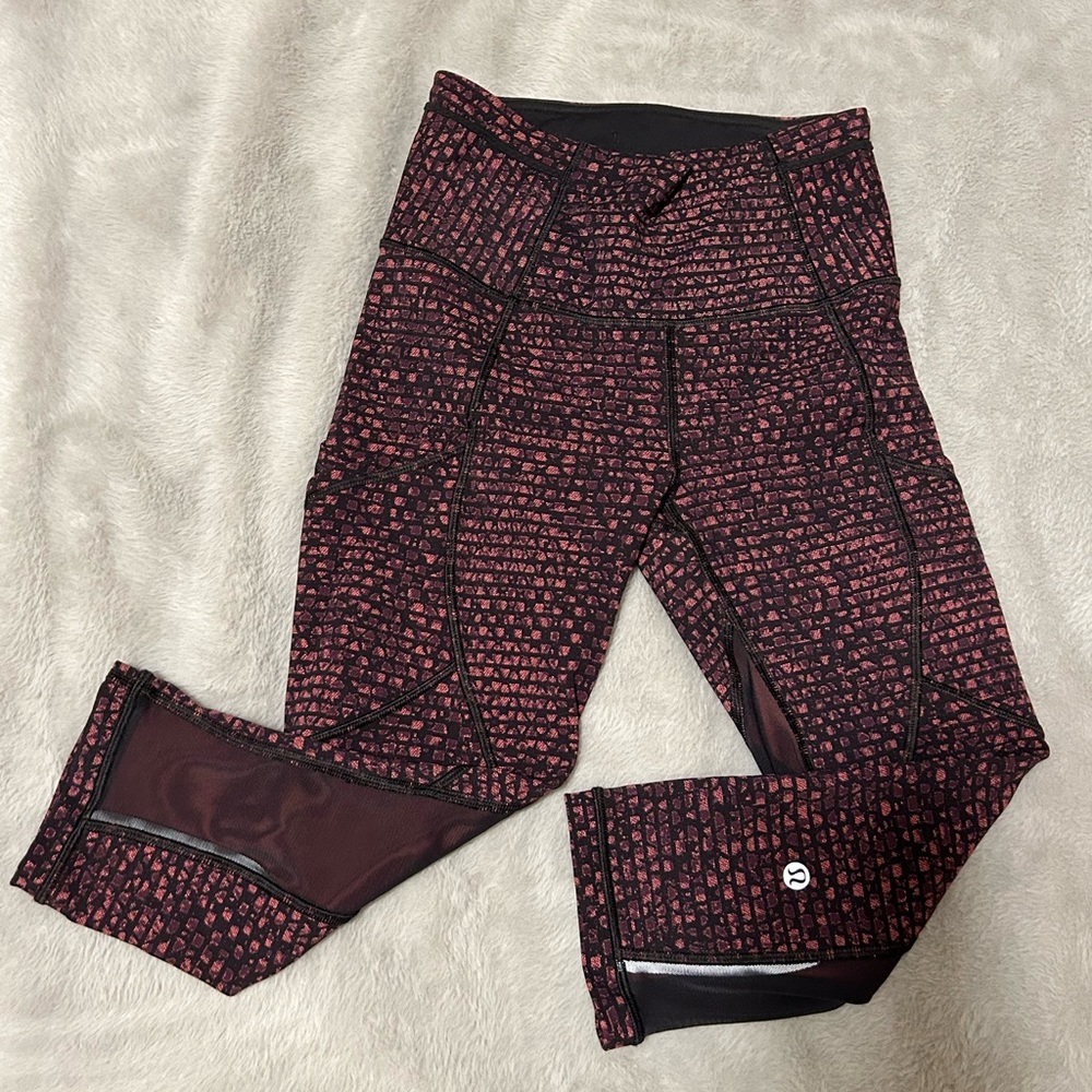Lululemon pink printed leggings